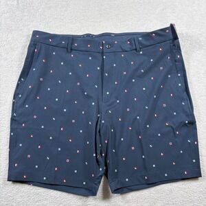 Walter Hagen Chino Short Mens 40 Navy Sailing Geo Moisture Wicking 4-Way Stretch
